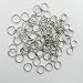 100-Piece Open Jump Rings, 4mm, small clasp hooks crimp Ends beads connector (Rhodium plated)
