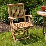 Natural Teak Wood Folding Arm Chair