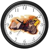Icons of Australia: Sydney Opera House, Koala & Kangaroo Sign - Famous Landmarks - Wall Clock by WatchBuddy Timepieces (Hunter Green Frame)