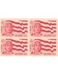 Toy: Senior Girl Scout and Flag Set of 4 X 4 Cent Us Postage Stamps Scot #1199a - U.S. Mail