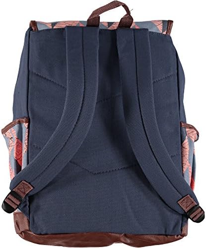 Mountain Edge Modern Printed Canvas Backpack (Grey/Coral)
