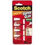 Scotch Products - Scotch - Scotch Single Use Super Glue, 1/2 Gram Tube, No-Run Gel, 4/PK - Sold As 1 Pack - Fast-drying adhesive combines improved bonding with precision application. - Bonds faster to many surfaces than standard super glues. - No-run gel formula and precision tip makes it easier for users to control glue. - Bonds strongly to many surfaces including wood, metal, plastic, ceramic, vinyl, rubber and leather. - Screw cap.