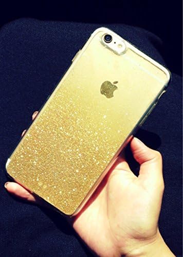 Gold Silver Ombre Glitter Iphone 5 S 6 S Plus Samsung Galaxy S5 S6 Edge Plus Transparent Clear (Gold iPhone 6/6S)