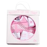 New York Yankees Baby Girl Pink Gift Set, including Onesie, Bib, Cap, Booties, and Blanket