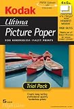 Kodak 191-1981 Ultima Picture Paper for Inkjet Prints (4x6, 5 Sheet Trial Pack)