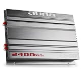 Auna AB-450 Car Amplifier (4-Channel, 2400W Max & Auto Racing Design) - Silver / Grey