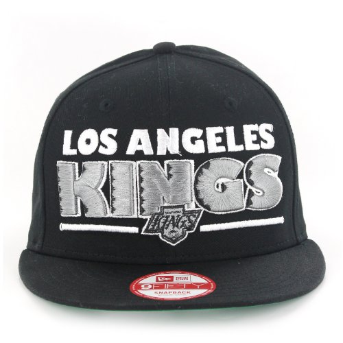 New Era NHL Los Angeles Kings Logo Black Silver Hat Size Medium/Large