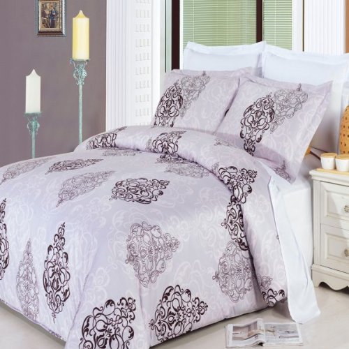 Queen Size Duvet Cover Set 100% Egyptian Cotton 3 Piece Set - Gisela Queen Size Duvet Cover Set 100% Egyptian Cotton 3 Piece Set - Gisela