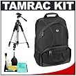 Tamrac 3380 Aero 80 Photo/Laptop Digital SLR Camera Backpack (Black) + Tripod + Accessory Kit for Canon Rebel T3, T3i, T1i, T2i, EOS 60D, 5D, 7D, Nikon D3000, D3100, D5000, D5100, D7000, D300s, Olympus Evolt E-5, E-30, E-620 & Sony Alpha A560, A580, A33, A35, A55