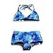 All Products : Beach Native - Girls Bikini Floral and Palm Tree Swimsuit, Blue, White