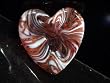 Orange & White Bijou Glass Heart Swirl
