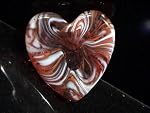 Orange & White Bijou Glass Heart Swirl