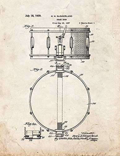 Snare Drum Patent Print Art Poster Old Look (18