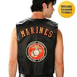 Mens U.S. Marines Leather Vest