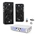 2000W PA SET PARTY Musikanlage Beschallungssystem Boxen Verst�rker Endstufe DJ-169