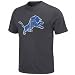 NFL Men's Detroit Lions Vintage Logo III Short Sleeve Basic Tee (Charcoal Heather, X-Large)