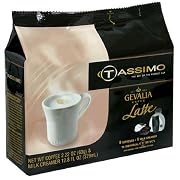 Gevalia Latte T-Discs for Tassimo Hot Beverage System, 8 Espresso and 8 Creamers (Pack of 2)