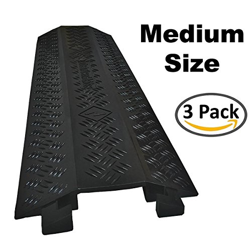 Drop Trak Cable & Hose Protector - Medium - Black - 3 Pack