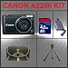 Canon Powershot A2200 Digital Camera (Black) Huge Accessories Package Including 4GB SDHC Memory Card + Hi-Speed SD Card Reader + Table Top Tripod + Carrying Case + Kit