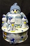 Blue Penguin Diaper Cake Baby Shower Gift Centerpiece Twins