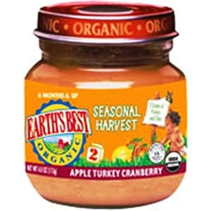 Earth's Best Organic 2nd Seasonal Harvest Apple Turkey Cranberry, 4-Ounce Jars (Pack of 12)