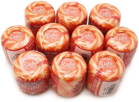 Lot 10 Balls Variegated Orange Size 8 Perle/pearl Cotton Threads for Crochet, Hardanger, Cross Stitch, Needlepoint and Other Hand Embroidery Crafts