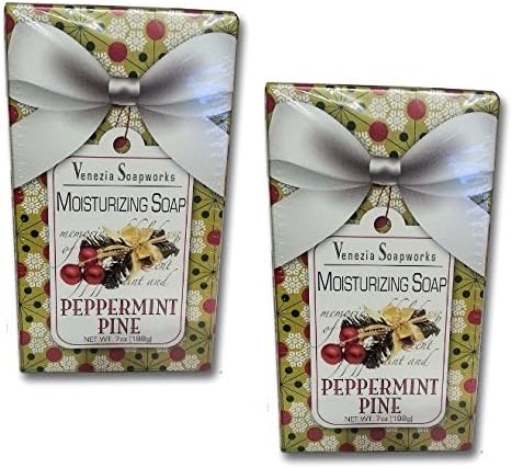 Venezia Soapworks Christmas Peppermint Pine Moisturizing Soap - 2 Bars