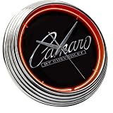 Camaro Classic Script Logo Neon Clock