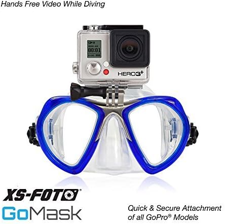 Diving Mask For GoPro - BLUE - Built-in Stainless Steel Camera Mount - GoMask by XS Foto - GoPro Hero4, Hero 3+ by XS Foto (MA560BU) by XS Foto