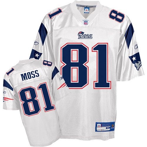 Buy Reebok New England Patriots Randy Moss Replica White Jersey by Reebok