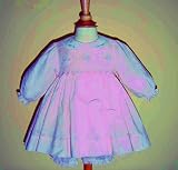 Pretty in Pink Hand Smocked Diamonds & Daisies Batiste Dress Set- Sizes 3m-6m-9m-12m-18m-24m (6M, Pink)