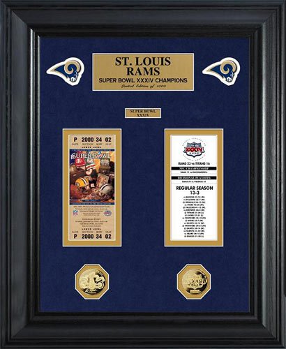 Saint Louis Rams - Super Bowl 34 XXXIV - Tickets - Coins - Framed Photo Picture