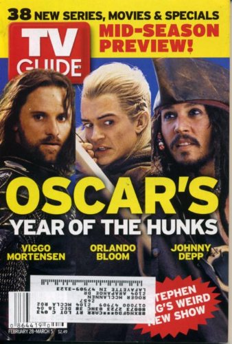 TV Guide February 28, 2004 Viggo Mortensen & Orlando Bloom & Johnny Depp/Oscars, Mid-Season Preview, Stephen King's Weird New Show