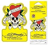 Ed Hardy Merchandise - Love Kills Slowly Skull Car Air Freshener - Lemon Scent