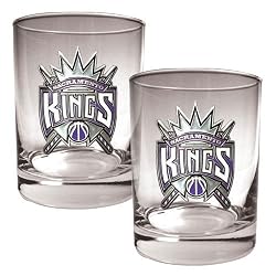 Sacramento Kings NBA 2pc Rocks Glass Set - Primary Logo by Great American Products