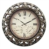 River City Clocks 20-Inch Ornate Indoor/Outdoor Clock with Hygrometer and Thermometer