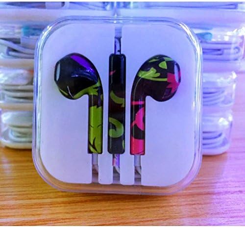 Crazy Panda New Design Factory Price Cool Painting Earbuds with Mic and Volume Control for Iphone Ipad Ipod Nano Kindle Stereo Quality Headphones (flowers at night)