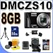 Panasonic Lumix DMC-ZS10 14.1 MP Digital Camera with 16x Wide Angle Optical Image Stabilized Zoom and Built-In GPS Function (Black) Accessory Saver 8GB Bundle