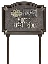 Harley Davidson Softail Medallion Plaque - Lawn - Two Line - Dk. Bronze/Gold
