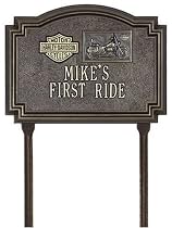 Harley Davidson Softail Medallion Plaque - Lawn - Two Line - Dk. Bronze/Gold
