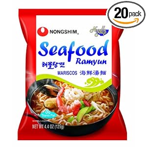 Nongshim Seafood Noodle Ramyun, 4.4-Ounce Packages (Pack of 20)