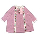 【H28年春物】 chocola(ショコラ) 天竺花柄テープ使い長袖ワンピース 90cm/ピンク NO.CH-1621-58054