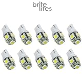 10x 194 168 2825 5-SMD White High Power LED Car Lights Bulb Super Bright