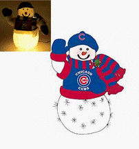 Chicago Cubs 16" Fiber Optic Snowman - MLB Baseball