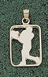 Male Tennis Player Backhand Silhouette Pendant - 14KT Gold Jewelry