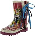 ED HARDY Christian Audigier Seattle Tattoo Wellies Skull Rubber Rain Boots Shoes Burgundy