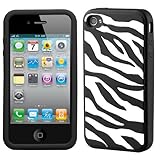 Zebra Skin/Black Pastel Gel Skin Case for Apple iPhone 4 AT&T/Verizon New 4 ....