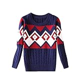 セーター 子供服 キッズ 男の子 トップス 長袖 ボーダー 厚い 暖かい おしゃれ 通学 普段着 通園 XMMSY-JP-101 (110cm, 紺色)