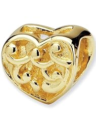 Reflection Beads 14kt Yellow Gold Scroll Heart Love Bead