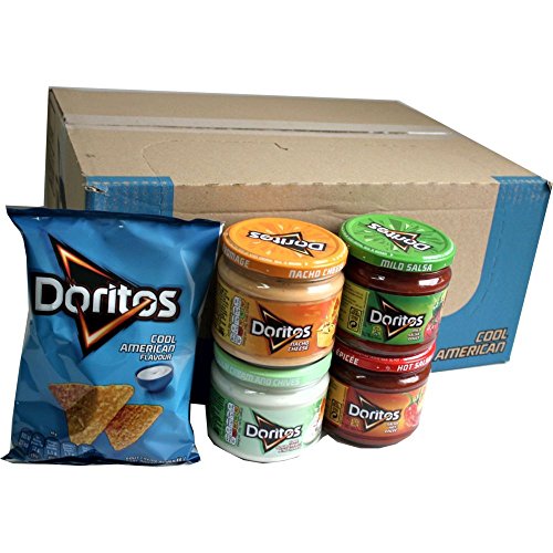 Doritos Nacho Chips Cool American 20 x 44g (Sauerrahm) & Doritos Nacho Dip Sauce Testpaket Nacho Cheese 300g , Mild Salsa 326g, Hot Salsa 326g, Cool Sour Cream and Chives 300g